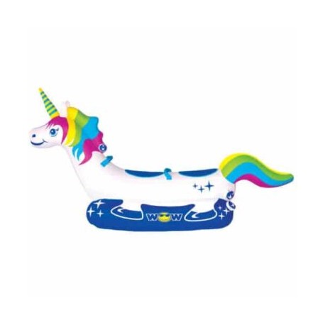 WOW Inflable Unicornio Multicolor Remolcable /2 personas