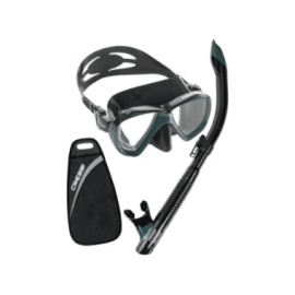 Combo Snorkeling Máscara y Tubo Ranger & Tao Negro/Verde CRESSI